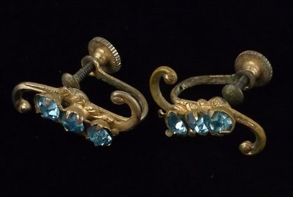 Gorgeous Antique 1940s Austria Crystal Earrings