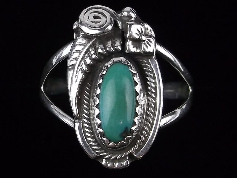 Mint Navajo Prairie Fire Sterling Silver Turquoise Ring 7 (1 of 2)
