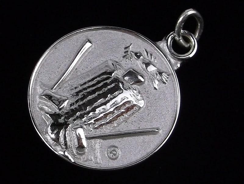 Mint Thick Vint Sterling Silver Woodman of the World Pendant (1 of 3)