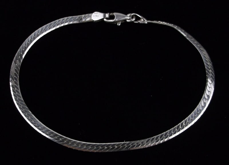 Mint Vintage Italian Sterling Silver Chain Bracelet 7.25": Guaranteed Solid 925 Sterling Silver, in Excellent Condition