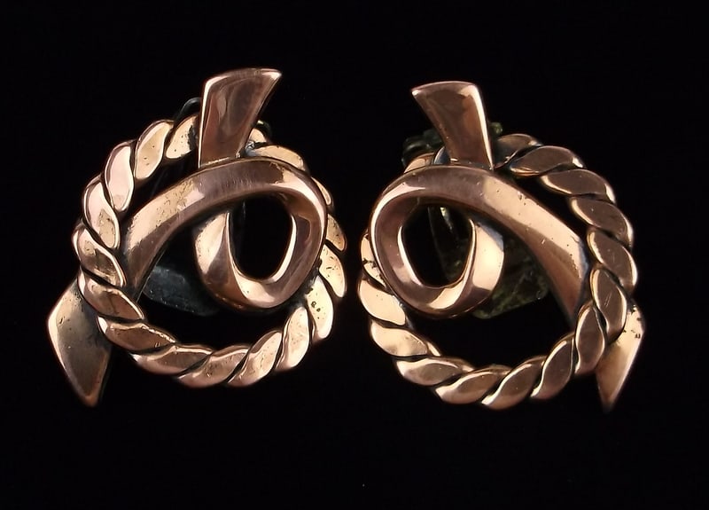 Stunning Vintage 1960s Copper Earrings: excellent condition