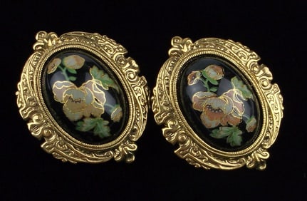 Mint Vintage 1928 Brand Flower Cameo Earrings