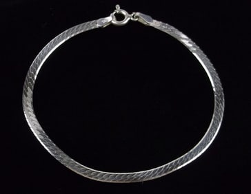 New Vintage Italian Sterling Silver Chain Bracelet 7"