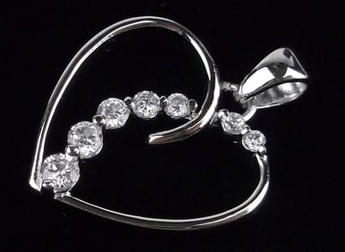 New Sterling Silver Heart Pendant