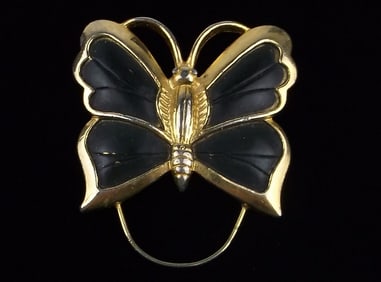 Gorgeous Vintage 1960s Torino Butterfly Brooch Enameled