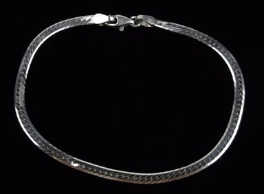 New Vintage Italian Sterling Silver Chain Bracelet 7.5"