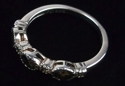 Mint Sterling Silver Smokey Quartz Ring 7