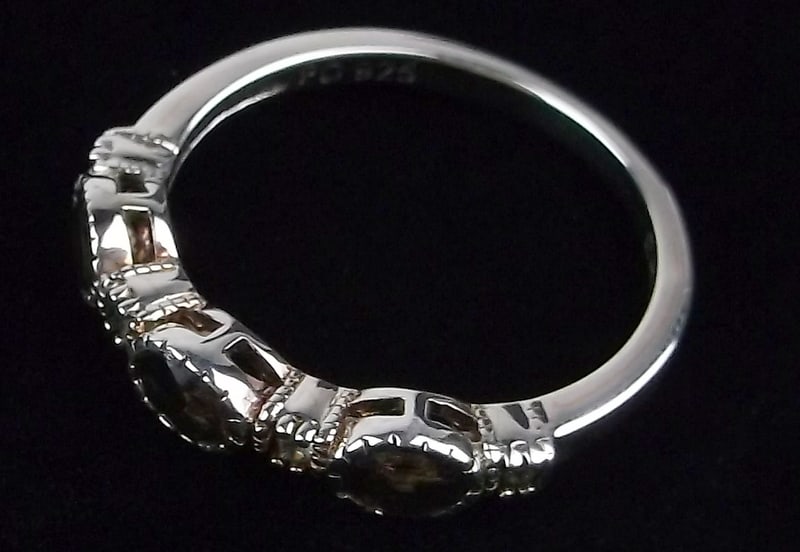 Mint Sterling Silver Smokey Quartz Ring 7: Guaranteed Solid 925 Sterling Silver, in Excellent Condition