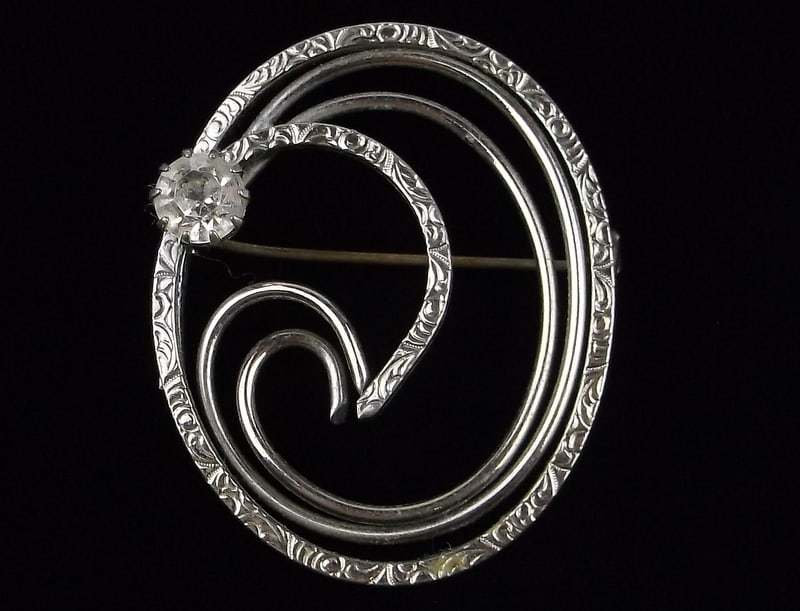 Stunning Vintage 1950s Rhinestone Brooch: excellent condition