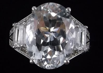 Mint Designer Sterling Silver 10.5cttw White Topaz Ring 8