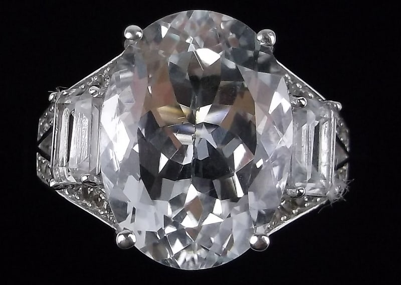 Mint Designer Sterling Silver 10.5cttw White Topaz Ring 8 (1 of 3)