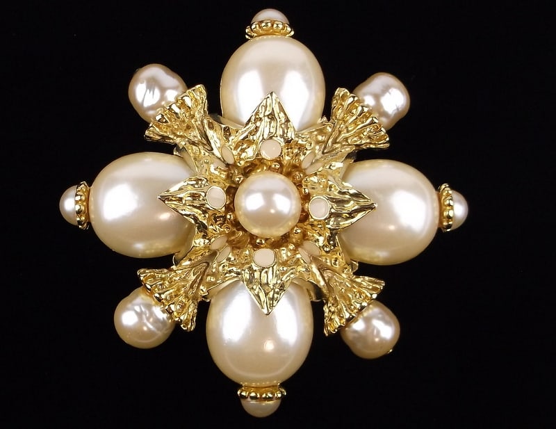 Big New Vintage 1960s Signed Designer Cross Brooch: new condition
