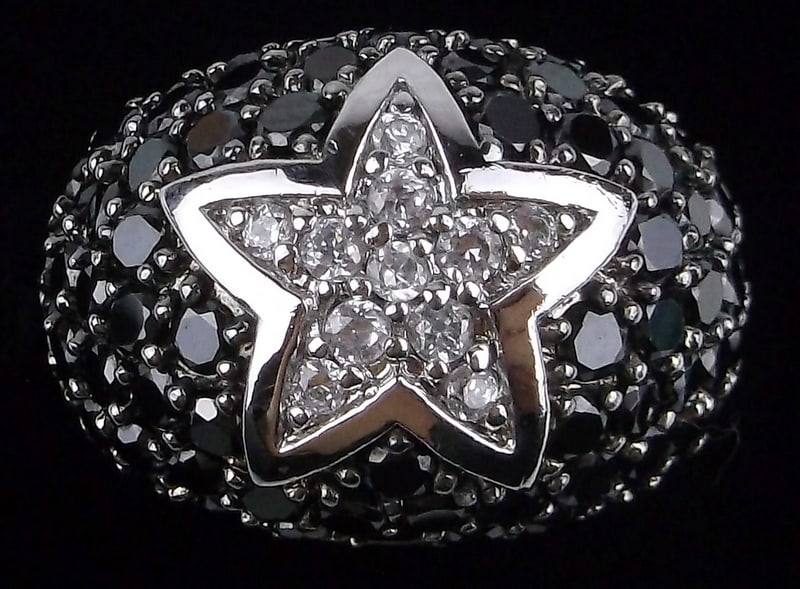 Stunning Big Designer Sterling Silver Iolite Star Ring 8 (1 of 4)