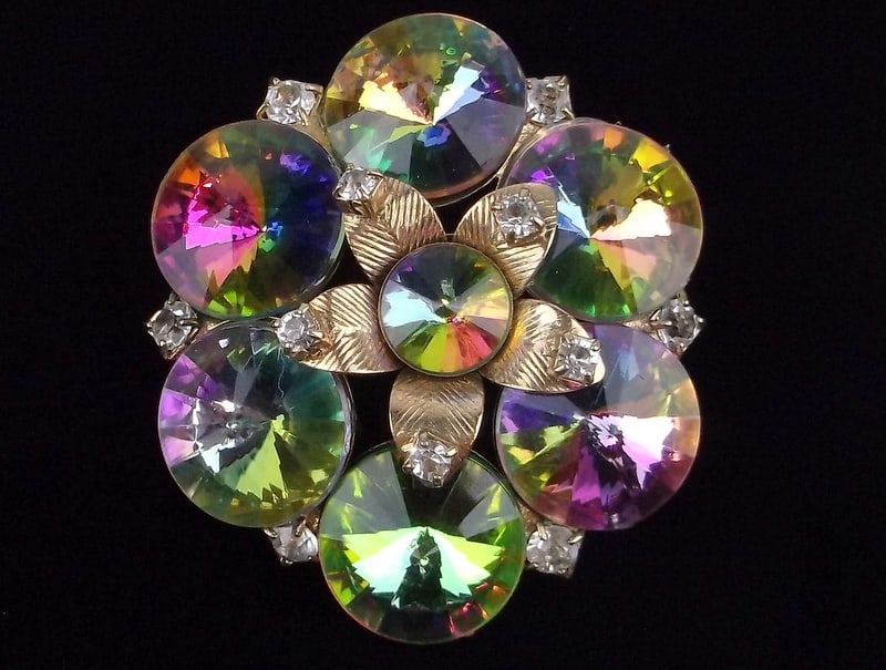 Mint Vintage 1950s Rhinestone Brooch (1 of 3)