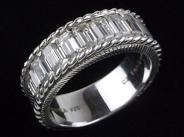 Mint Judith Ripka Heavy Sterling Silver Wide Band Ring 10