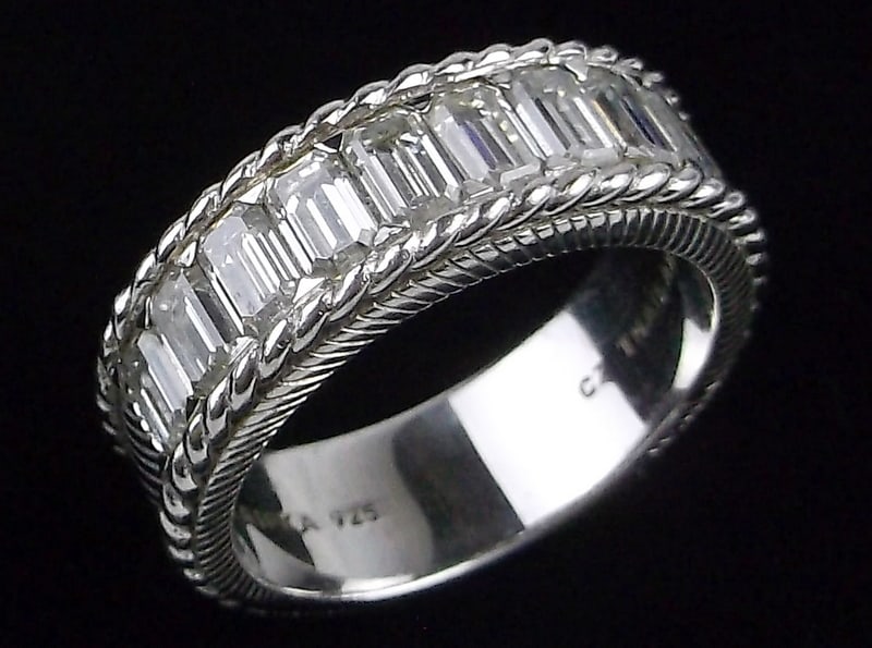 Mint Judith Ripka Heavy Sterling Silver Wide Band Ring 10 (1 of 3)