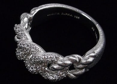 Mint Heavy Judith Ripka Sterling Silver Link Style Ring 10