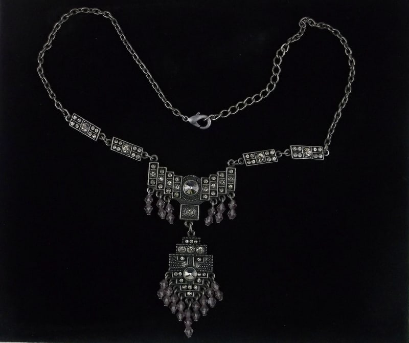 Mint Vintage Art Deco Style Cascade Rhinestone Necklace 16": Mint Condition, In Like New Condition, Perfect