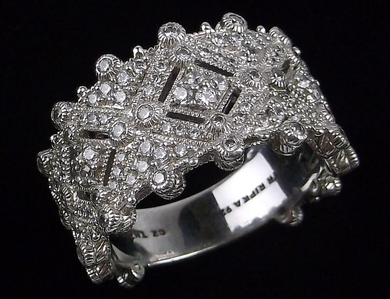 Big Mint Heavy Judith Ripka Sterling Silver Ring 10 (1 of 3)