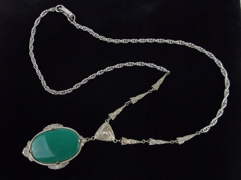 Mint Antique 1920s Art Deco Necklace 20" (1 of 5)