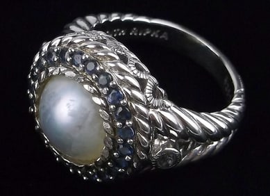 Mint Heavy Judith Ripka Sterling Silver Spinel Topaz Ring 8