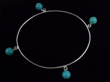 Mint Designer Sterling Silver Turquoise Bracelet 8.5"