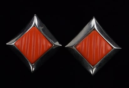 Mint Big Vintage 1960s MOD Bakelite Earrings