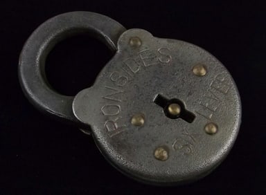 Gorgeous Antique Ironsides Six Lever Lock No Key