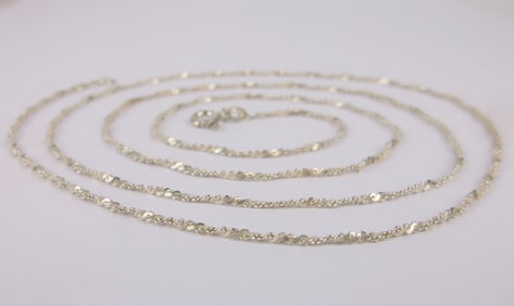 Mint Vintage Italian Sterling Silver Chain Necklace 31"
