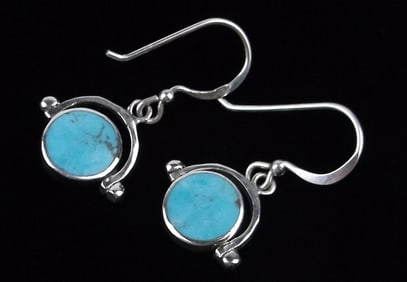 Mint Vint Designer Sterling Silver Turquoise Reversable Earrings