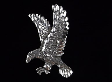 Mint Vintage Navajo Signed Sterling Silver Eagle Pendant