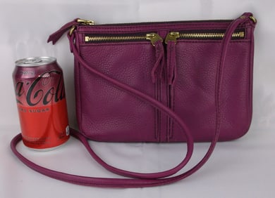 Stunning Fossil Leather Crossbody Handbag Purse