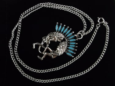 Mint Vintage 1970s Native Chief Necklace 24"
