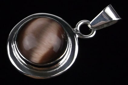 Mint Vintage Thick Taxco Sterling Silver Gemstone Pendant