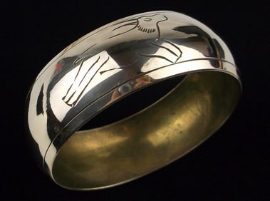 Mint Vintage Brass Mountain Goat Bracelet 8.5"