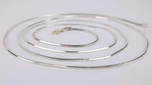 New Vint Italian Sterling Silver Chain Necklace 36"