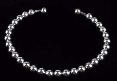 Mint Vint Italian Sterling Silver Ball Cuff Bracelet 7.5"