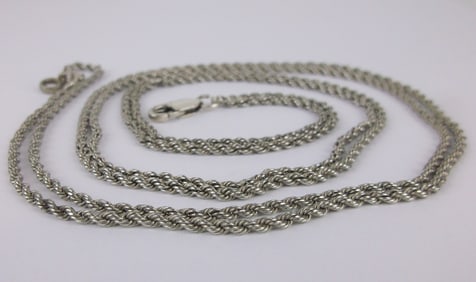 Mint Vint Italian Sterling Silver Double Rope Chain Necklace 24"
