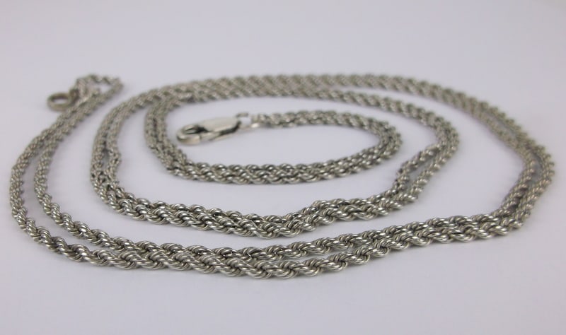 Mint Vint Italian Sterling Silver Double Rope Chain Necklace 24" (1 of 3)