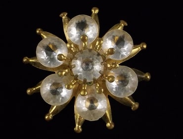 Beautiful Antique 1930s Rhinestone Star Brooch