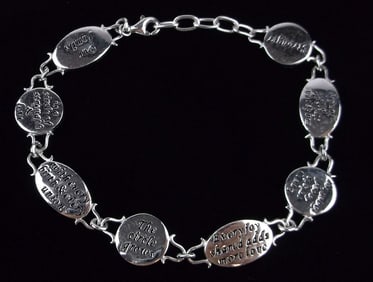 Stunning Heavy Sterling Silver Family Circle Bracelet 8.25" Thick