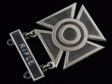 Mint Vint Thick Sterling Silver US Military Rifle Medal