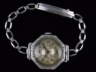 Rare 1890s Victorian Fontain Wristwatch Swiss Very Ornate
