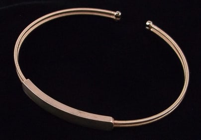 Stunning Rose Gold Over Sterling Silver Cuff Bracelet 7.5"
