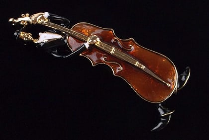 Mint Enameled Big Jazz Man Brooch