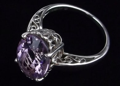 Mint Vint Kabana Sterling Silver 5ct Amethyst Ring 8