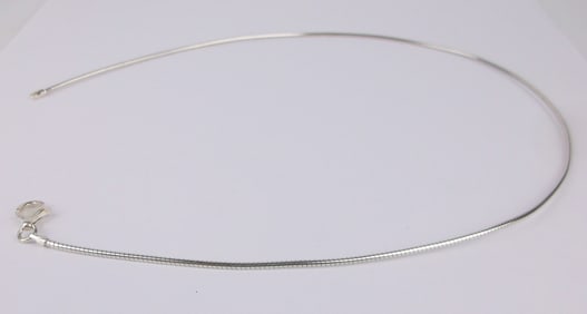 Mint Vint Italian Sterling Silver Omega Snake Chain Necklace 17"