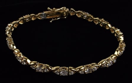 Vintage Gold Over Sterling Tennis Bracelet 7.5