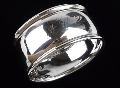 Mint Antique Signed English Sterling Silver Napkin Ring Holder