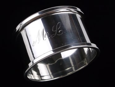 Mint Antique Signed English Sterling Silver Napkin Ring Holder